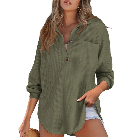 Roman Avell Oversized Waffle Henley