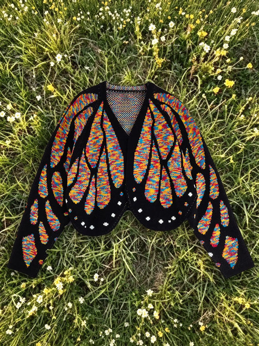 Roman Avell Butterfly Wings Knit Cardigan