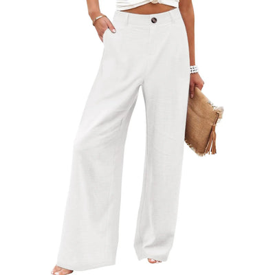 Roman Avell Cotton Linen Wide Leg Pants