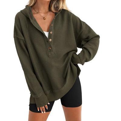 Roman Avell Oversized Quarter-Button Pullover