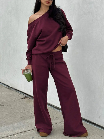 Roman Avell Off-Shoulder Lounge Set