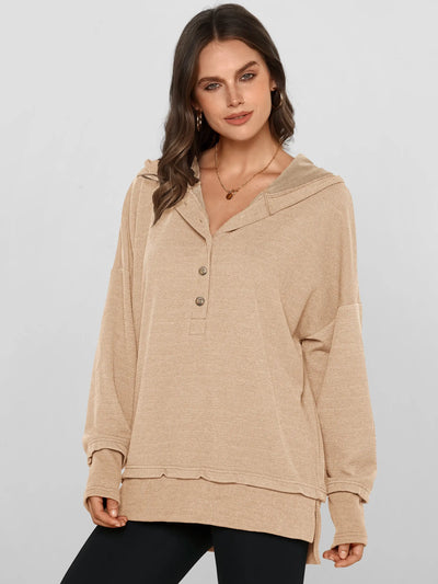 Roman Avell Oversized Quarter-Button Pullover