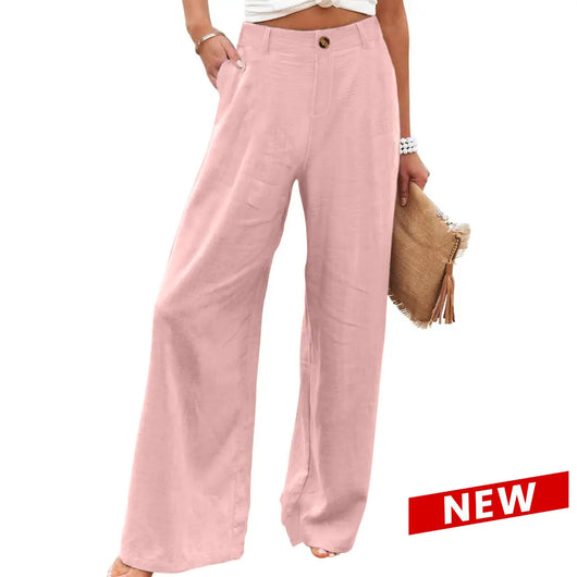 Roman Avell Cotton Linen Wide Leg Pants