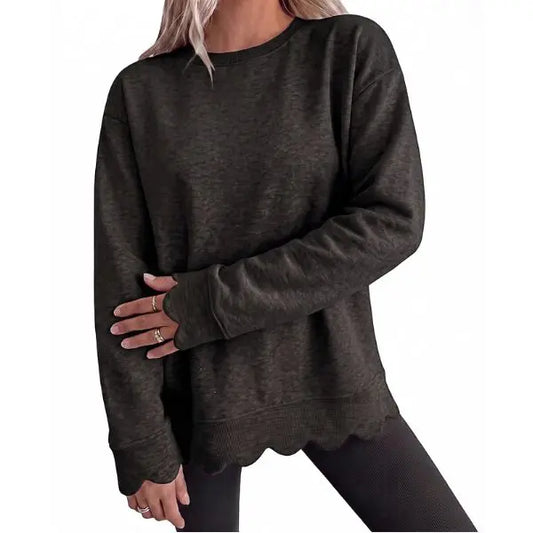 Roman Avell Scallop Hem Tunic Sweatshirt