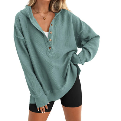 Roman Avell Oversized Quarter-Button Pullover