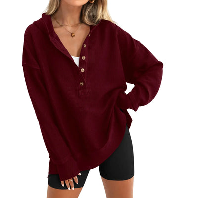 Roman Avell Oversized Quarter-Button Pullover