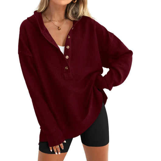 Roman Avell Oversized Quarter-Button Pullover