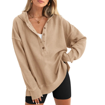 Roman Avell Oversized Quarter-Button Pullover