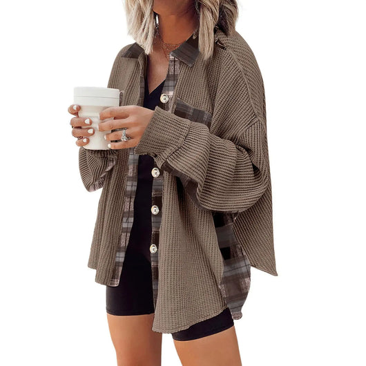 Roman Avell Waffle Knit Shacket