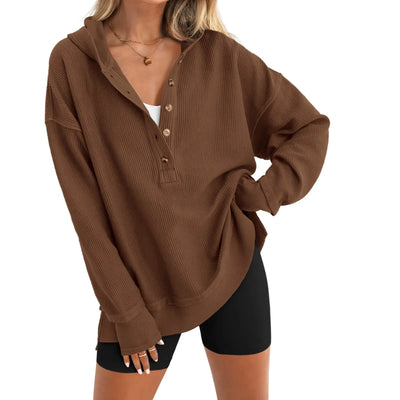 Roman Avell Oversized Quarter-Button Pullover