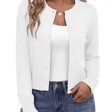 Roman Avell Cropped Button Cardigan