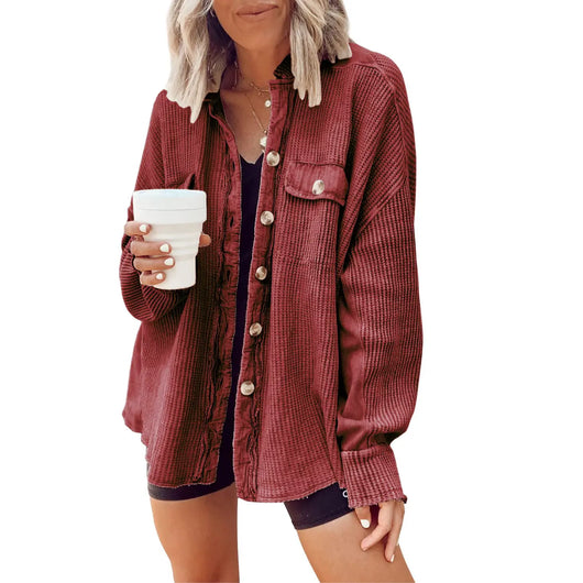 Roman Avell Waffle Knit Shacket
