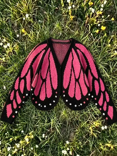 Roman Avell Butterfly Wings Knit Cardigan