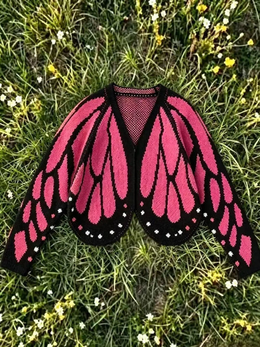 Roman Avell Butterfly Wings Knit Cardigan