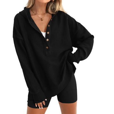 Roman Avell Oversized Quarter-Button Pullover