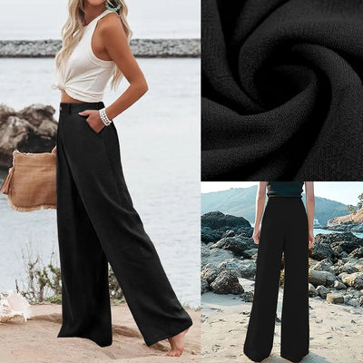 Roman Avell Cotton Linen Wide Leg Pants