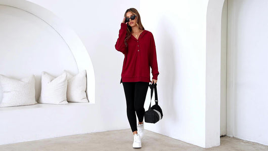 Roman Avell Oversized Quarter-Button Pullover